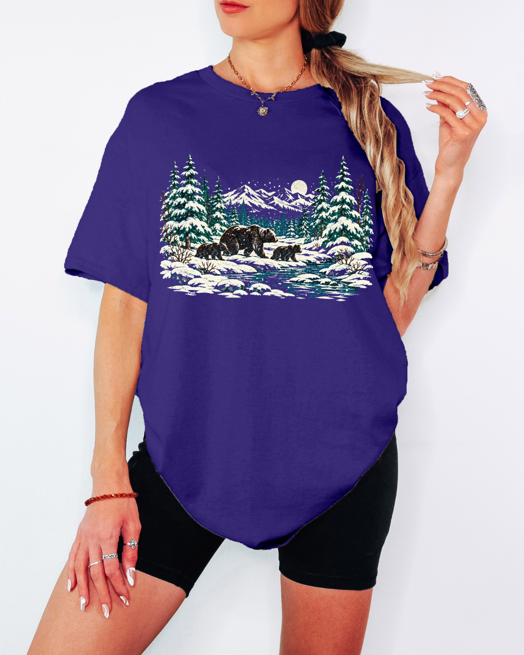 90s Retro Winter Landscape Tee or Crew Sweatshirt