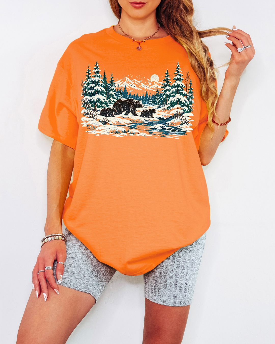 90s Retro Winter Landscape Tee or Crew Sweatshirt
