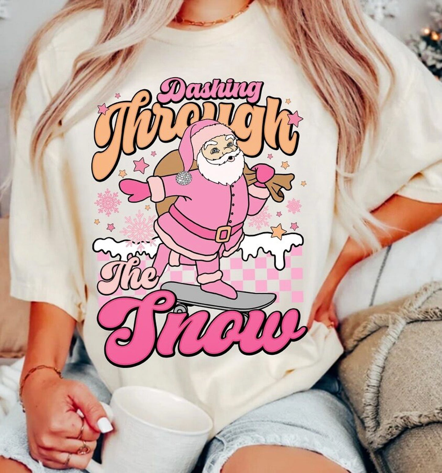 Dashing Through The Snow Santa Tee