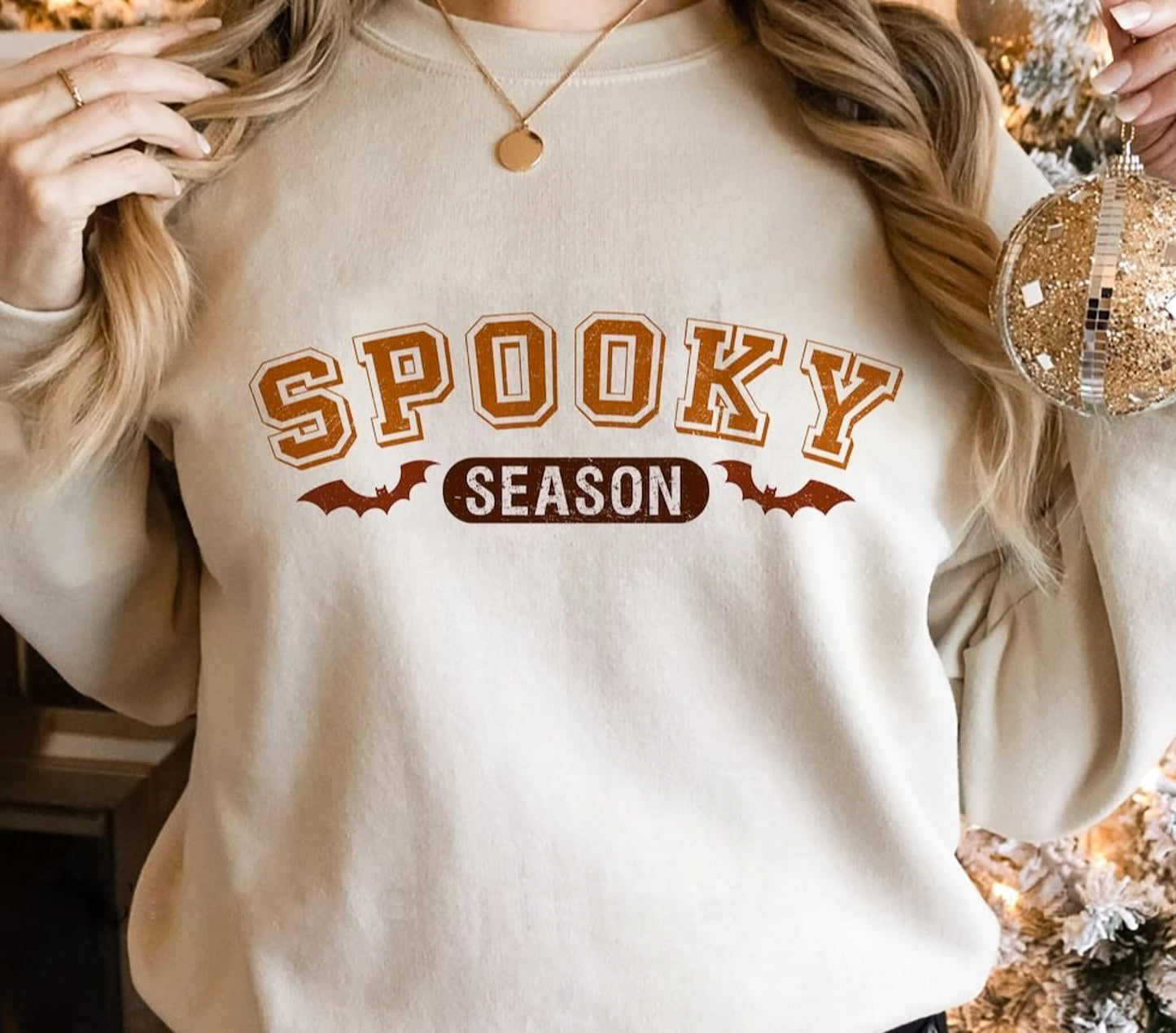 Spooky Season With Bats Crew Sweatshirt