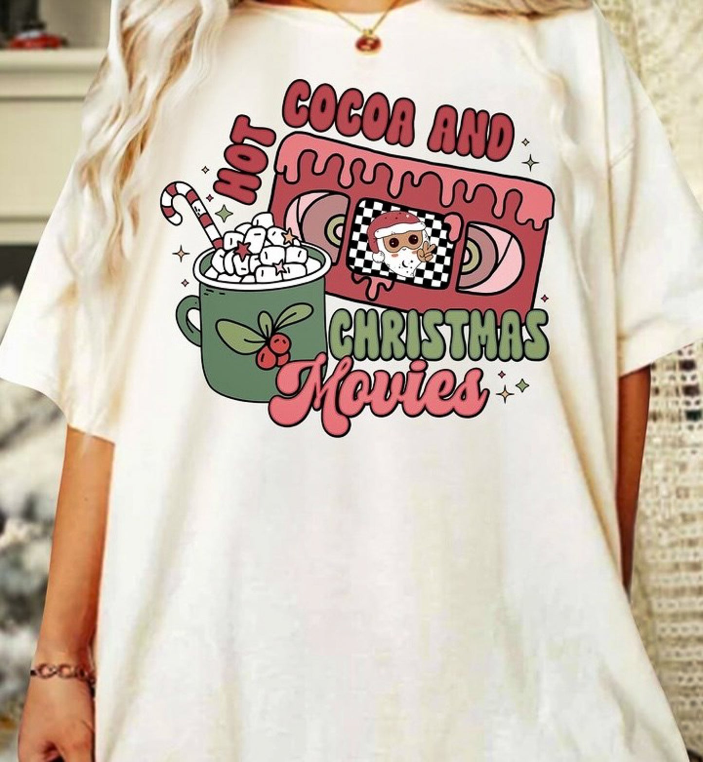 Hot Cocoa And Christmas Movies Tee