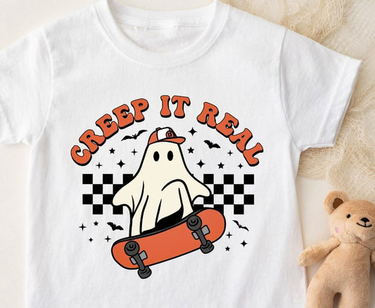 Creep it Real Skateboarding Ghost | Youth Tee