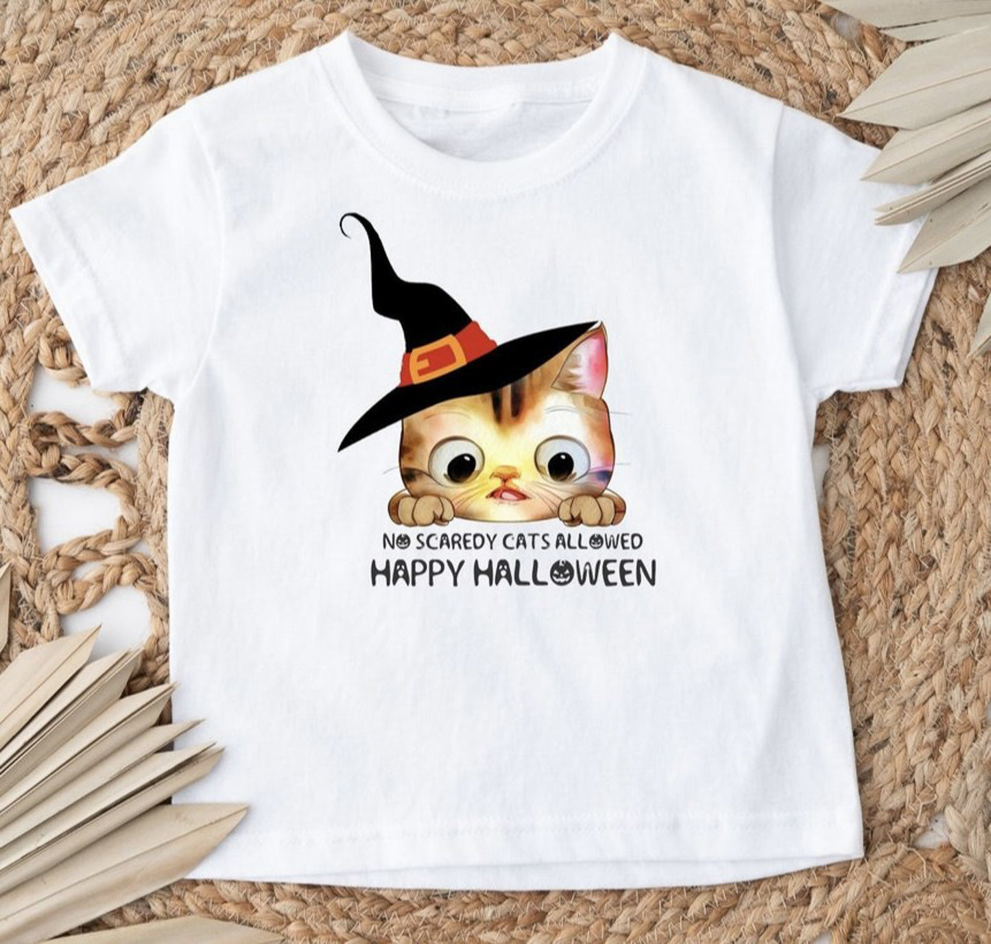 No Scaredy Cats Allowed Happy Halloween Tee