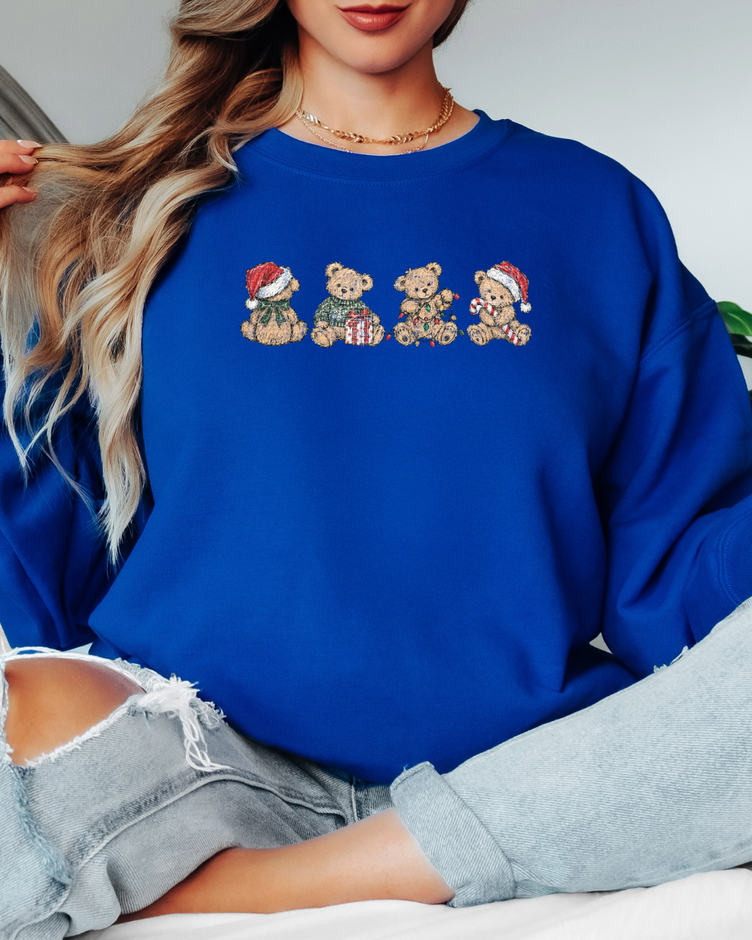 Vintage-Style Christmas Bears Tee or Crew Sweatshirt