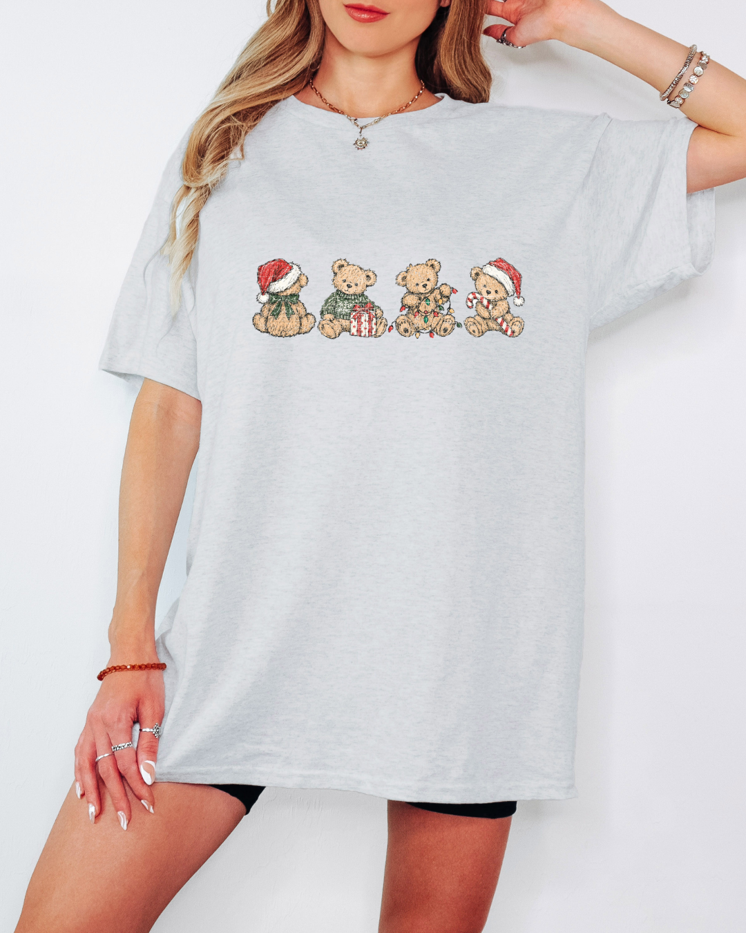 Vintage-Style Christmas Bears Tee or Crew Sweatshirt