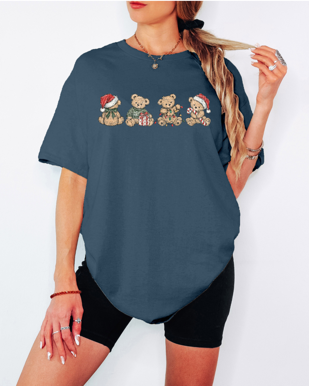 Vintage-Style Christmas Bears Tee or Crew Sweatshirt