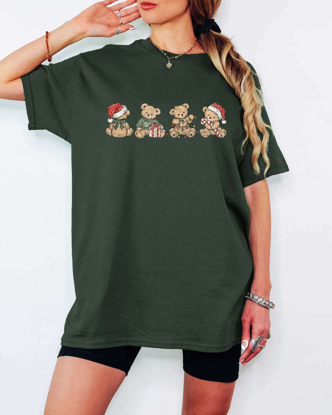 Vintage-Style Christmas Bears Tee or Crew Sweatshirt
