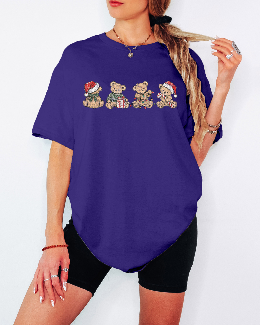 Vintage-Style Christmas Bears Tee or Crew Sweatshirt