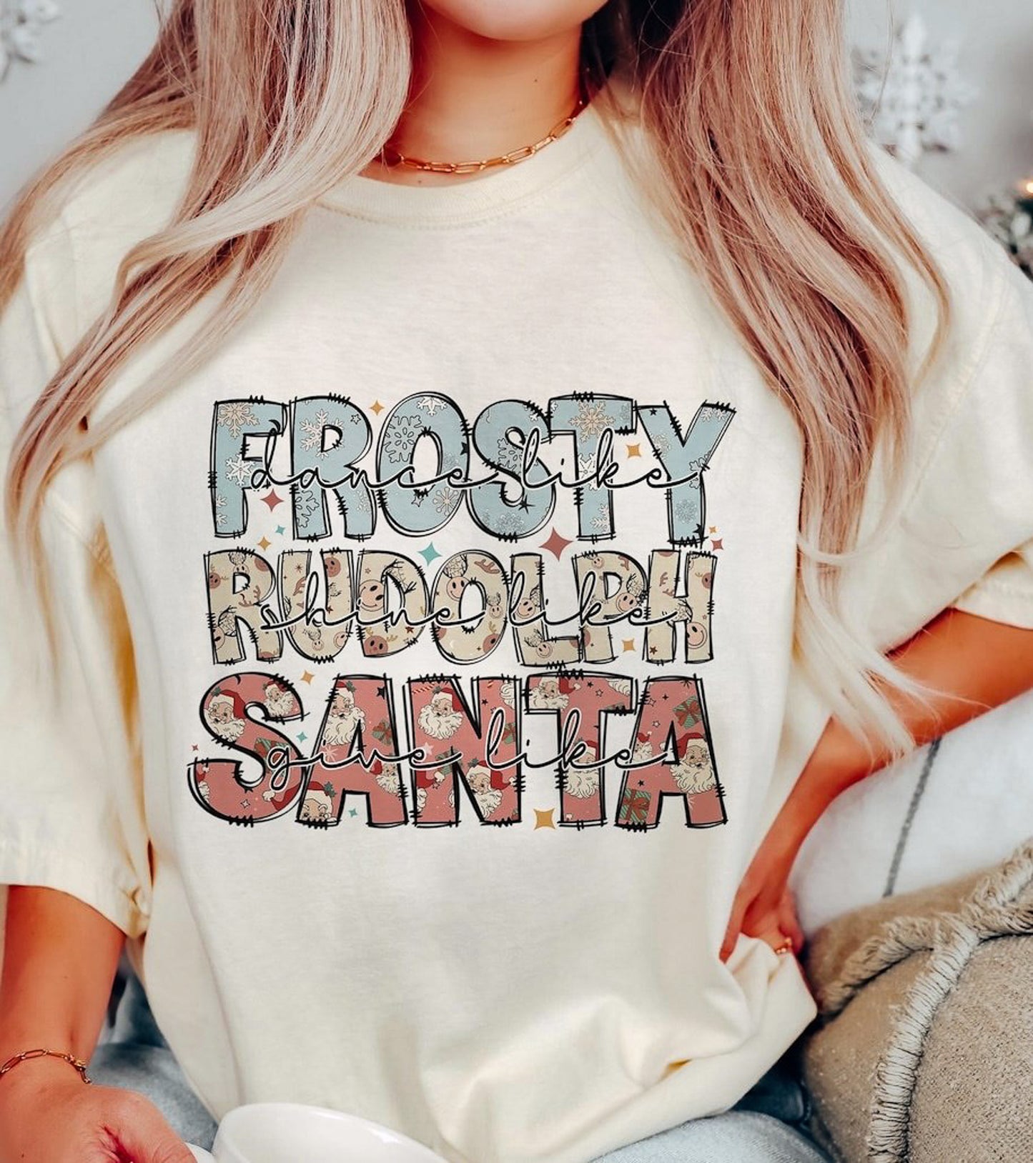 Frosty Rudolph Santa Tee