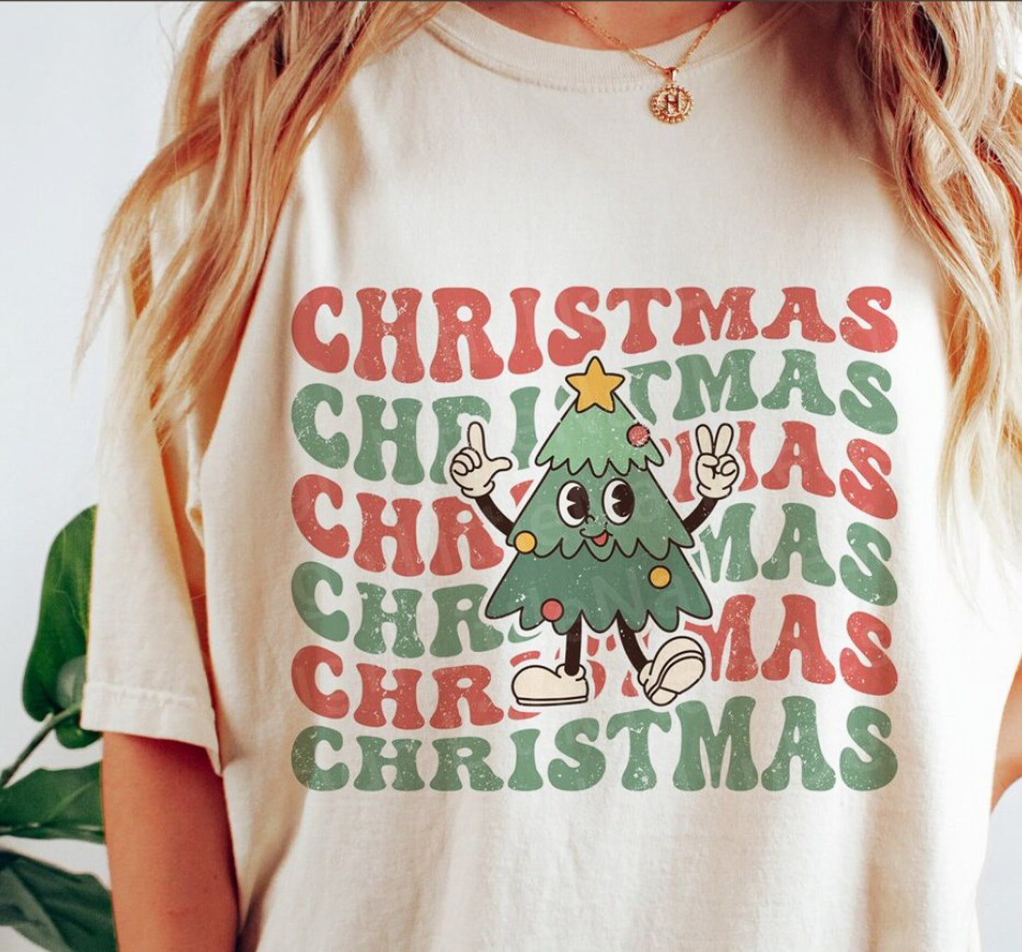 Christmas (Stacked) Cartoon Tree Tee