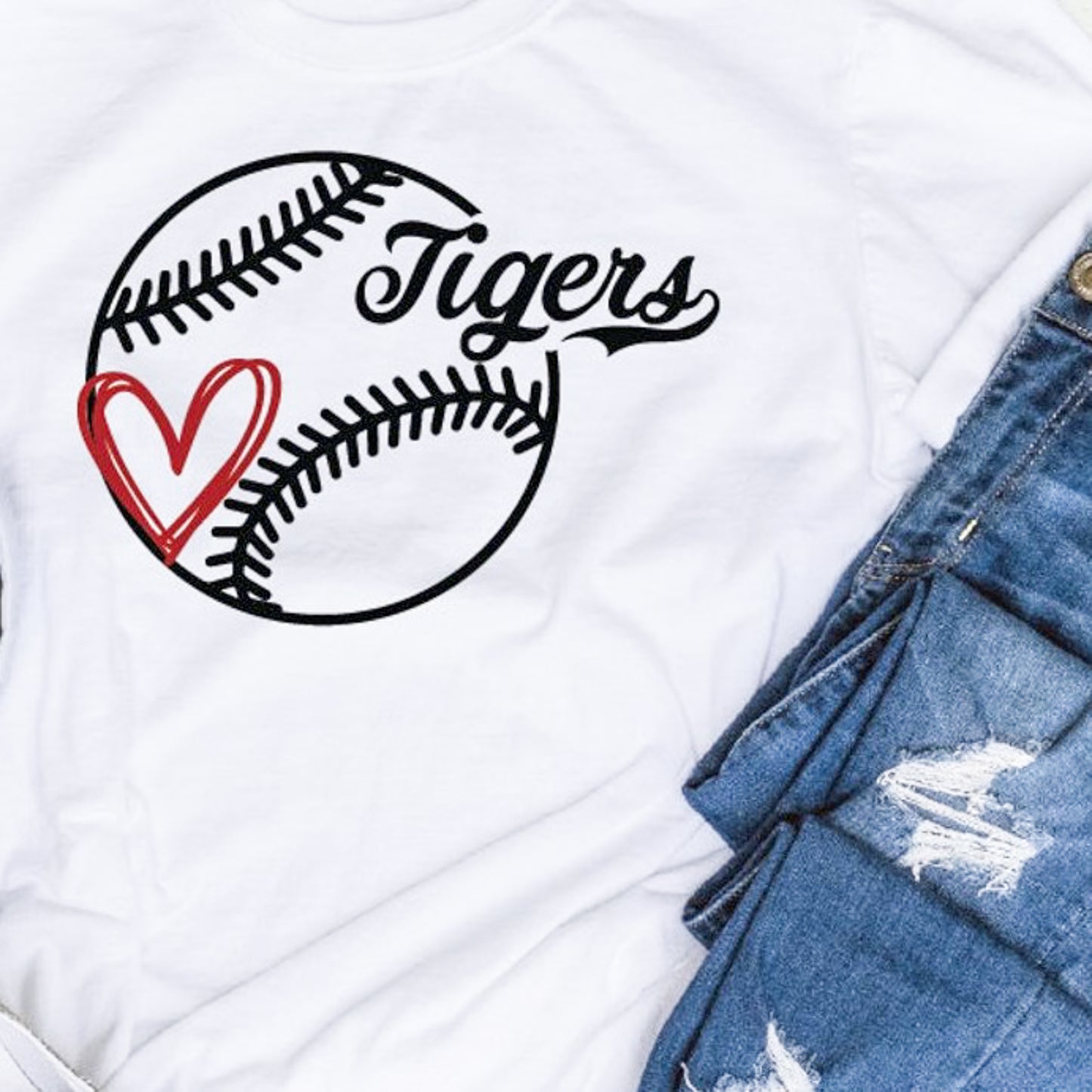 Personalized Heart Baseball Tee