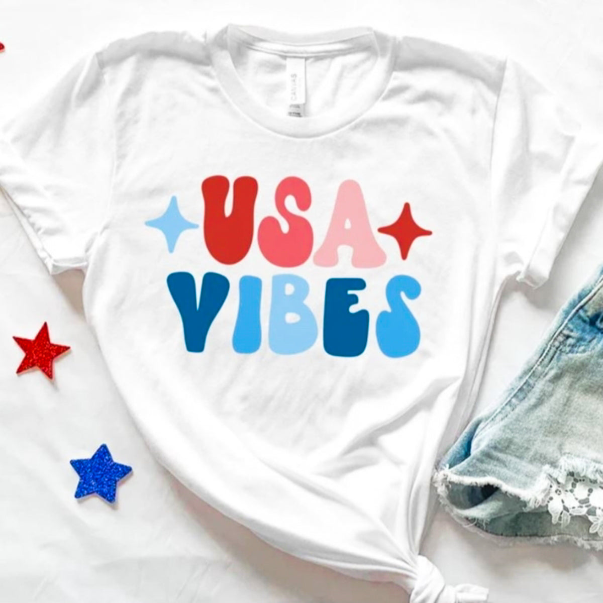 USA Vibes T-Shirt or Crew Sweatshirt