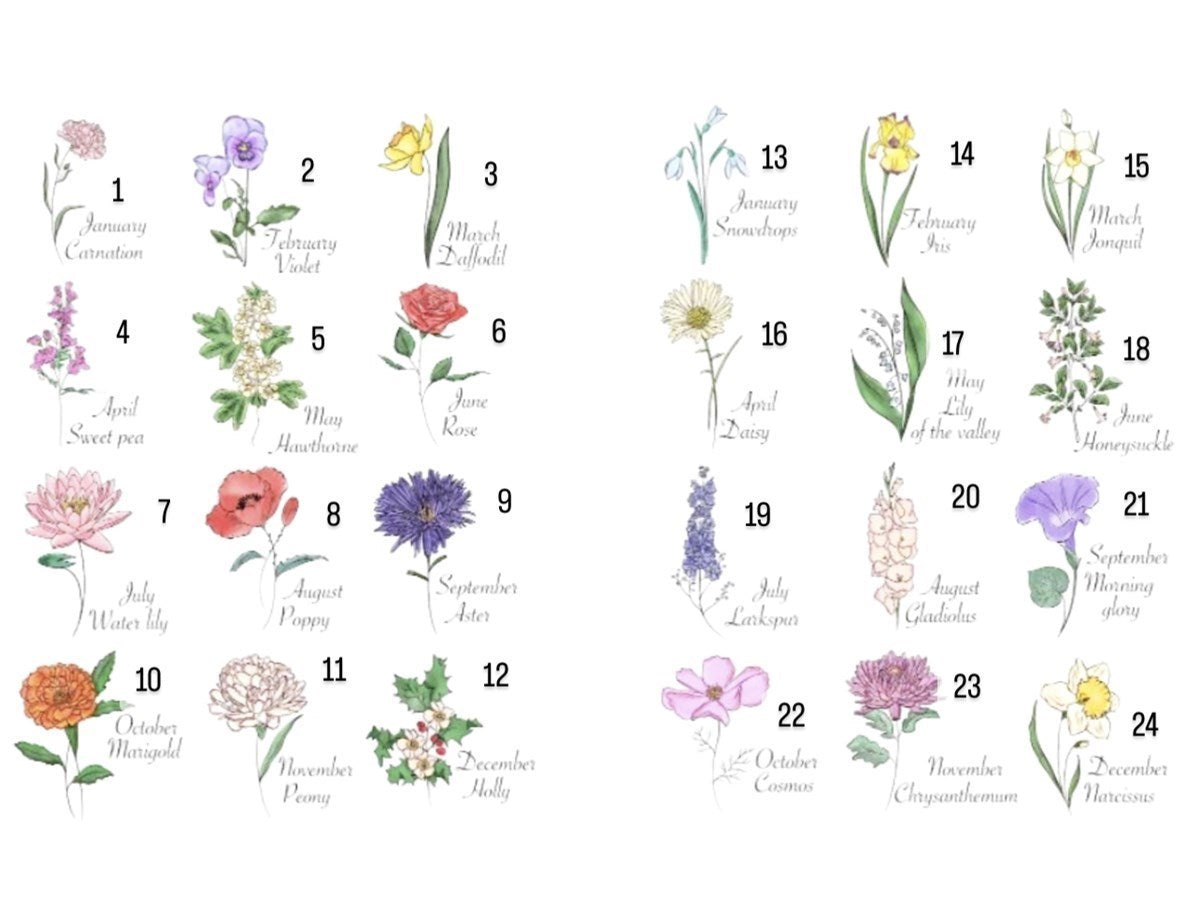 Custom Birth Flower Crew Sweatshirts