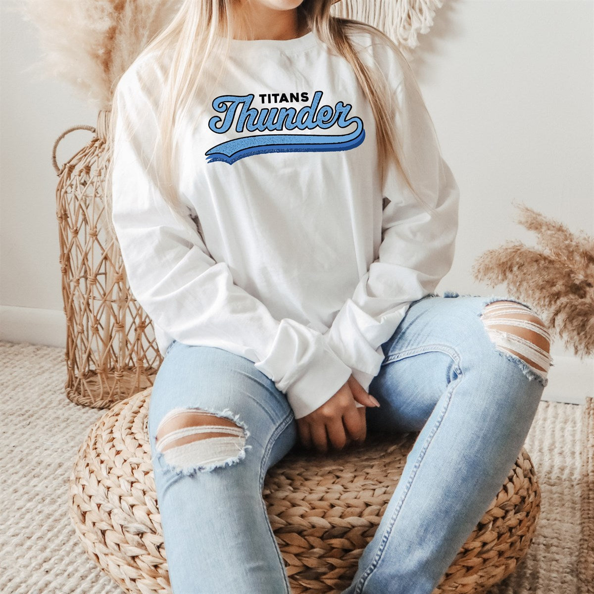 Custom Retro Color Fade Long Sleeve Tees