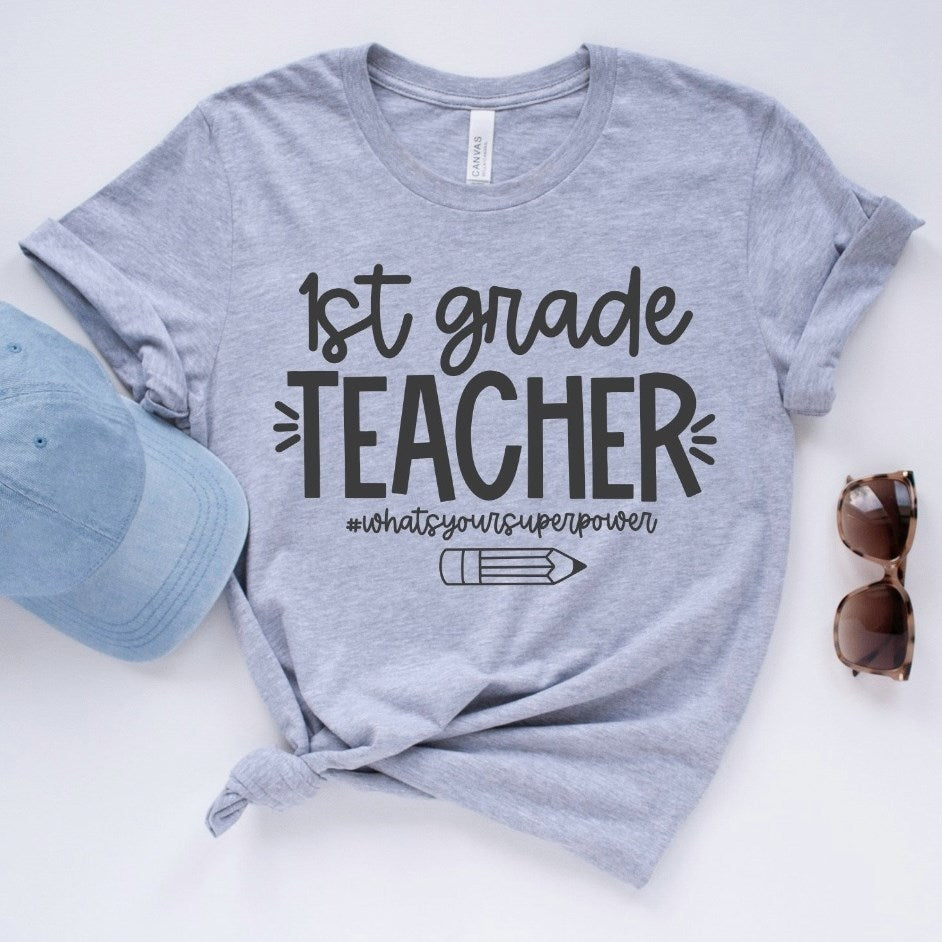 Custom Name Teacher Super Power Tees