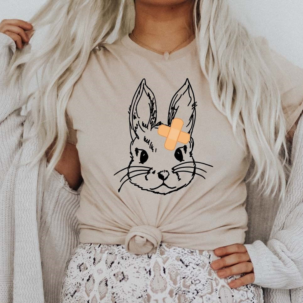 Nurse Bunny Wearing Bandaid Tee
