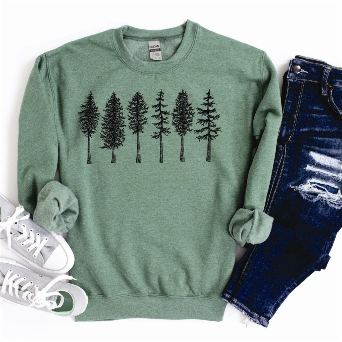 Group of 6 Evergreen Trees Sweatshirt