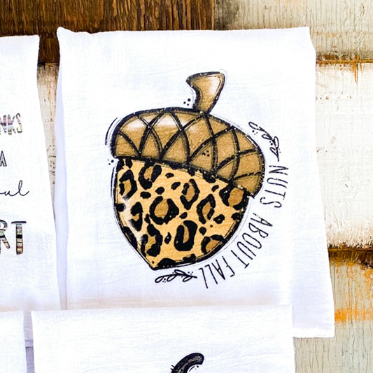 Nuts About Fall kitchen towel