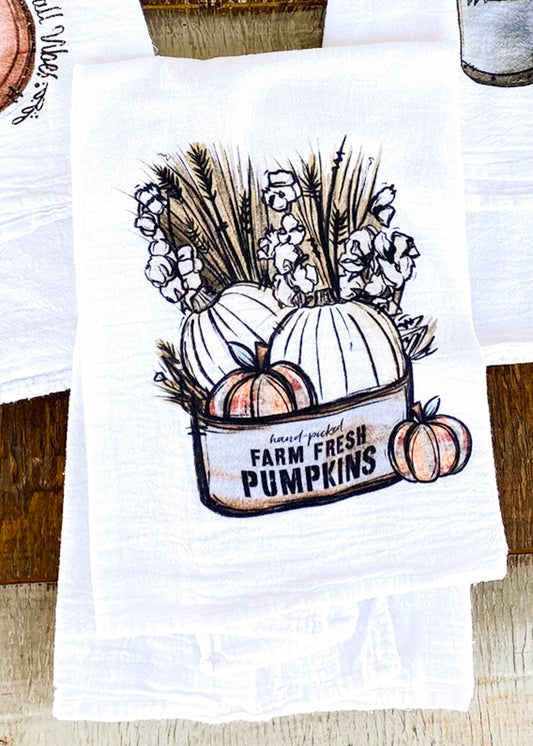 Hand-Picked Farm Fresh Pumpkins fall kitchen towel