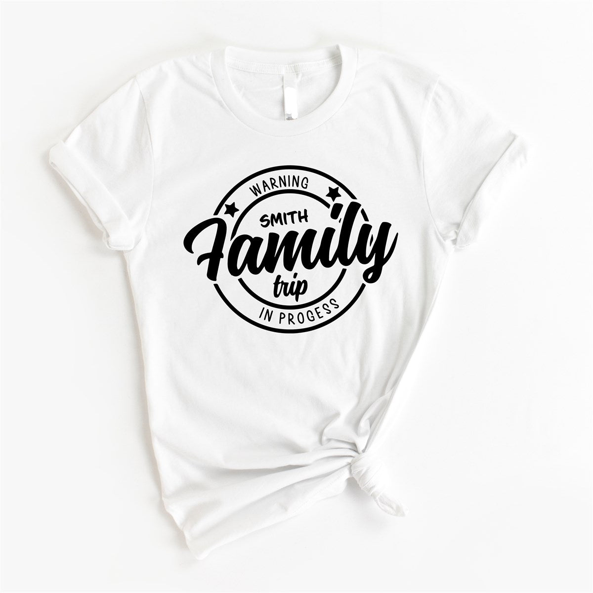 Custom Name Family Trip Matching Tees