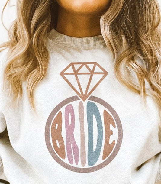 Bride inside diamond ring graphic tee