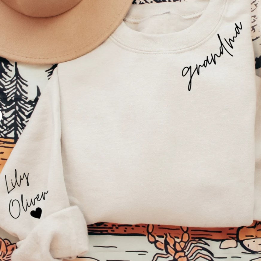 Custom Neck and Sleeve Print Sweatshirts or Hoodies for Mom