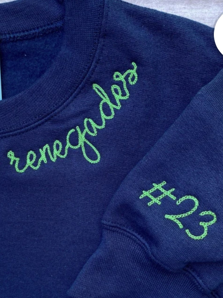 Custom Name And Number Crew Sweatshirts