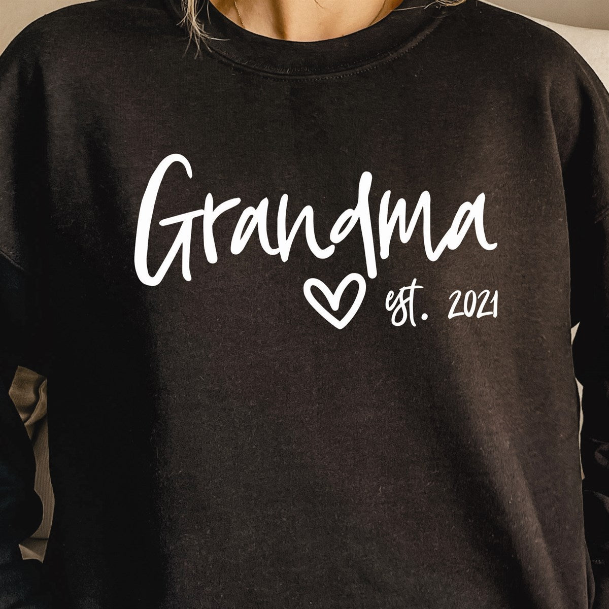 Personalized *Mom Grandma Est. Crew Neck